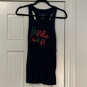 Pure Barre Navy HolidayTank with Festive FaLaLa print [Medium]